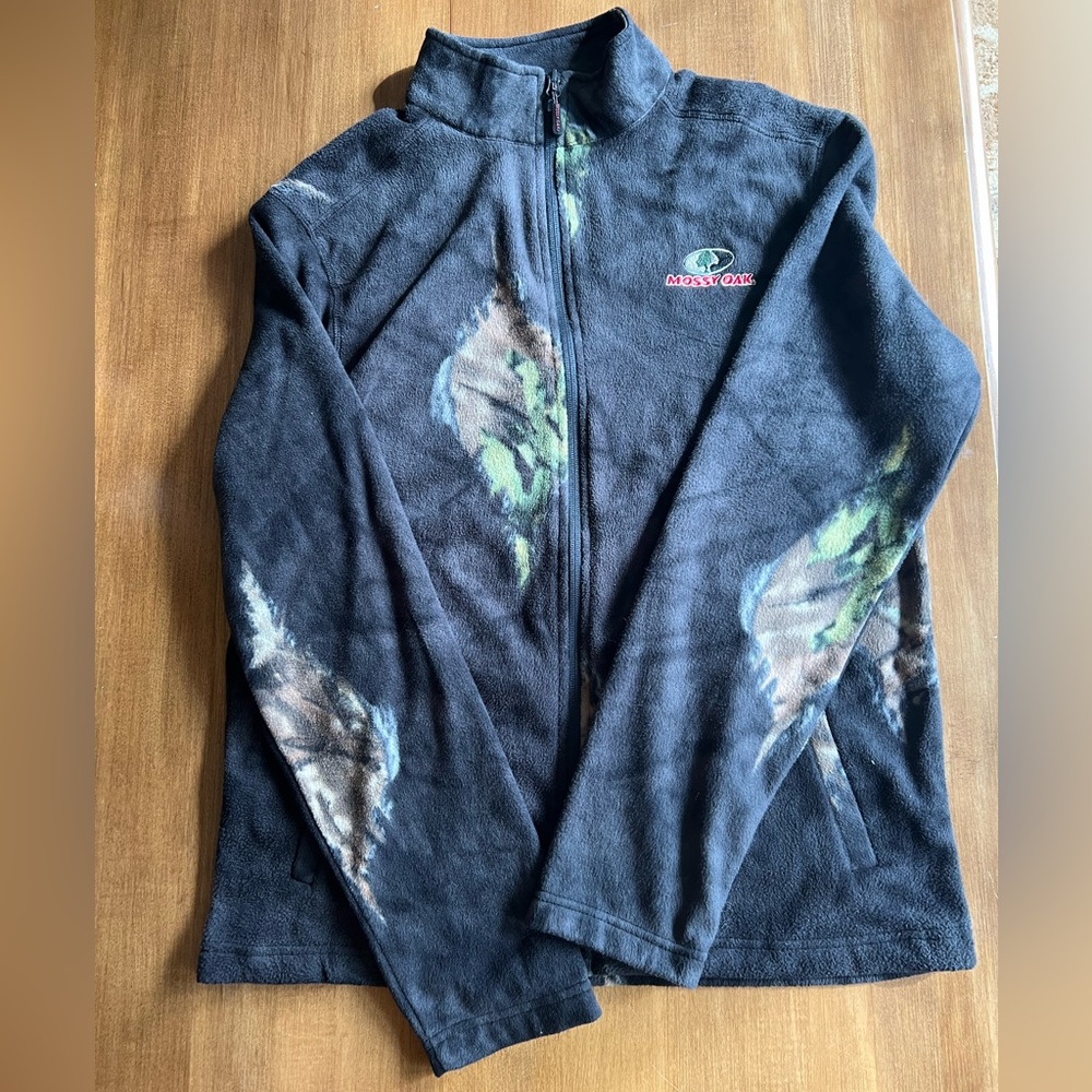 Mossy Oak Black Camo Fleece Full Zip